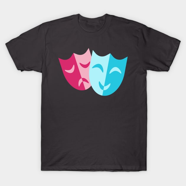 Theatrical blue mask smiles and red cry T-Shirt by EvgeniiV